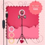 XADIGSEF- Selfie Ring Light with 3 Mobile Holders and adjustable Tripod Stand