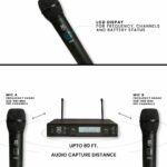Xtreme Acoustics XAB02B Professional UHF Wireless Handheld Dual Channel Microphone System for Singing, Recording, Karaoke, Stage Events, Party, Amplifier PA Mixer (Black) - Image 3